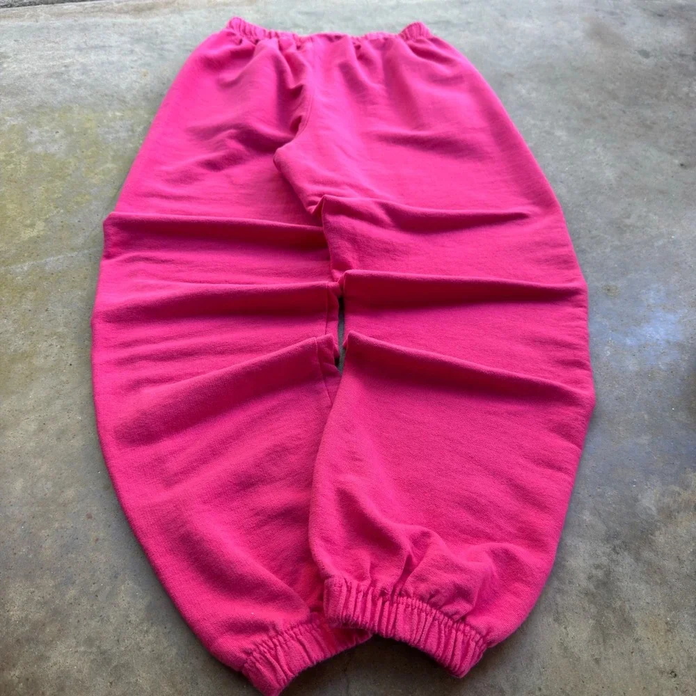 Vintage Y2K Bebe Baggy Sweatpants Baddie Core Hot Pink Medium